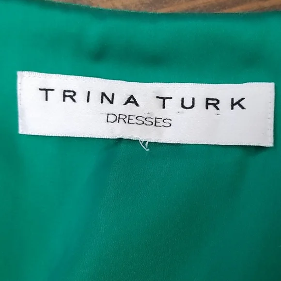 Trina Turk Emerald Long Sleeve Silk Dress - Picture 3 of 8